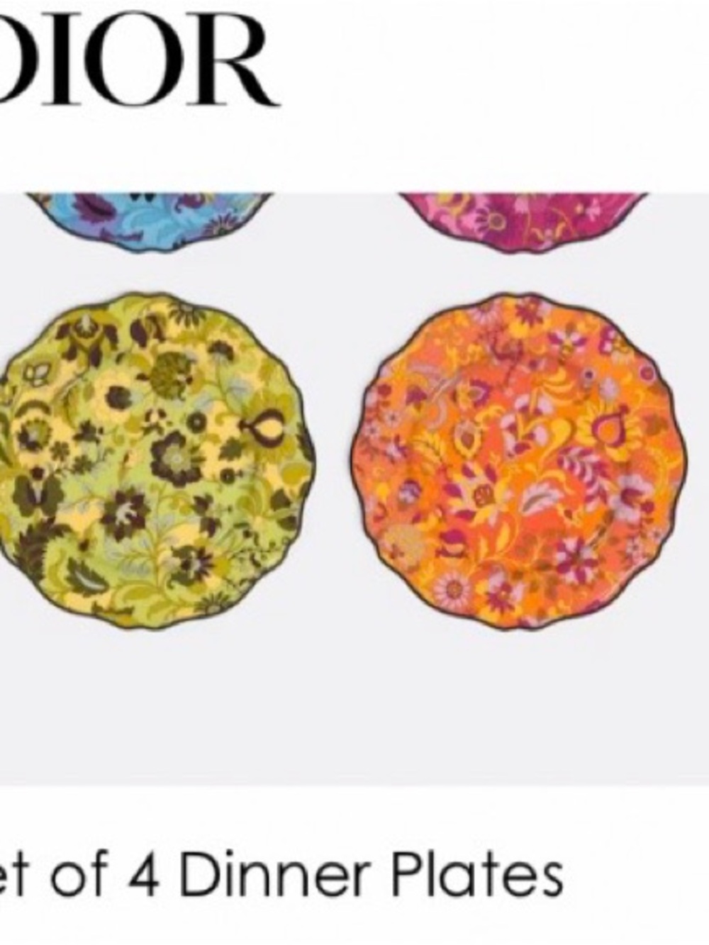 Dior Floral Dinner Plate Set Mumbai voyage collection vibrant design dishes